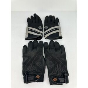 Harley Davidson Gloves‎ Lot Woman's Large Reflective And Leather
